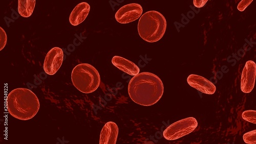 Tableau sur toile Human Vein Interior with Red Blood Cells and Blood Flow Concept