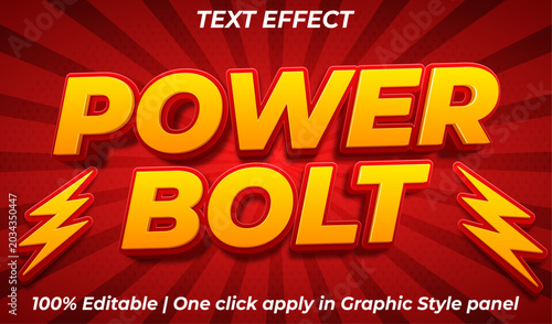Power Bolt 3D Editable Text Effect with Yellow Comic and Comic Book Theme