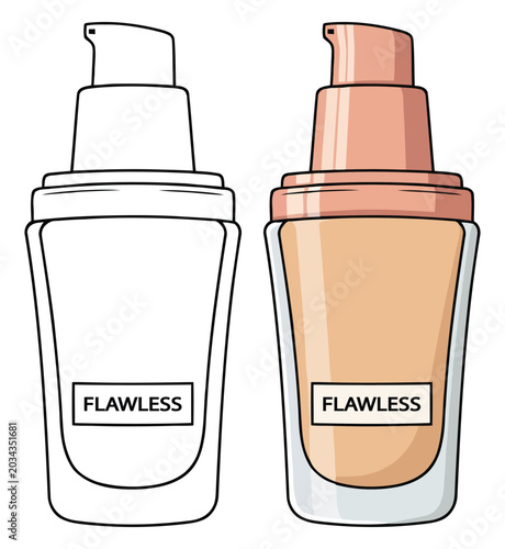 Tableau sur toile Foundation bottle with a sleek pump and a flawless label for a creative and rela