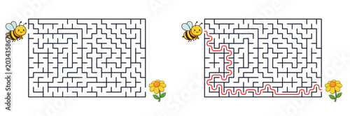 Canvas-taulu Help the little bee find the flower