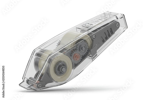 a correction tape roller with transparent casing