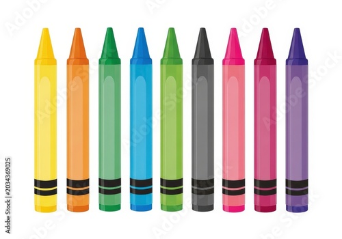 Assorted colorful crayons displayed in a row for art and creativity