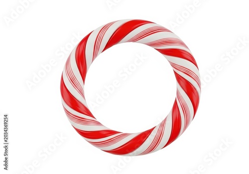 Spiral pattern of twisted red and white ribbons forming a circular design