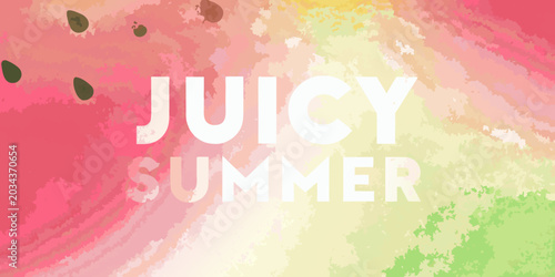 Watermelon pattern with vibrant colors and summer typography