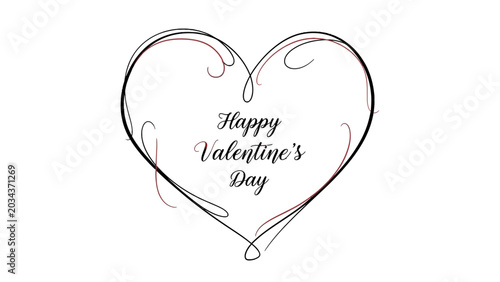 Billede på lærred Valentine's Day heart shaped greeting card.