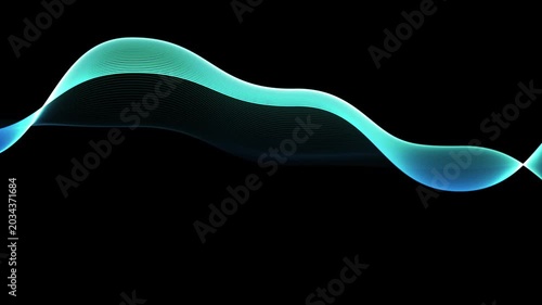 Blue abstract glowing energy wave animation background with eco