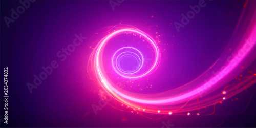 Tableau sur toile Abstract pink and purple background with circles featuring a digital spiral patt
