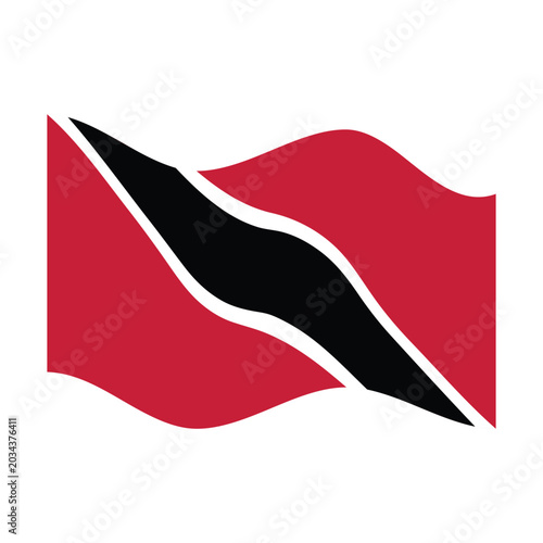 Flag of Trinidad and Tobago Waving Illustration