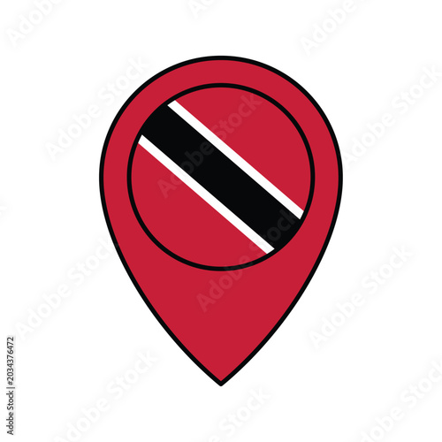 Flag of Trinidad and Tobago Design Location Pin