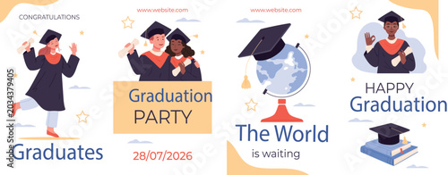 Fotografija Graduation party celebration with graduates.