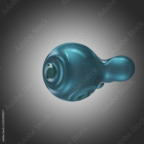Glossy glass silver liquid organic metaballs
