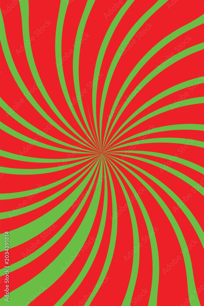 Obraz premium Vibrant red and green swirling abstract graphic design with radial pattern