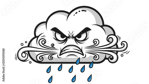 Tableau sur toile Angry storm cloud with rain drops.