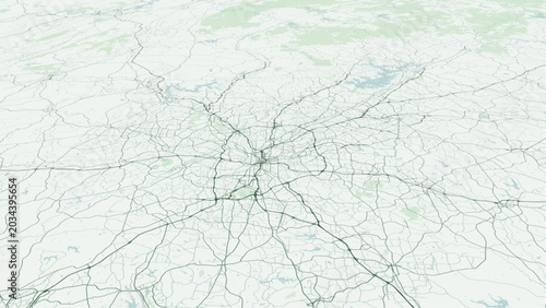 Modern minimalist vector map of Atlanta, Georgia, USA. High-quality scalable illustration of Atlanta city grid, Interstate highway loops, Downtown, Midtown, Buckhead for posters and design.