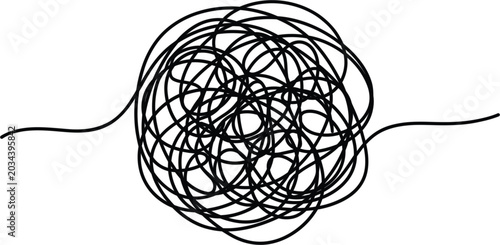 Foto Abstract scribble chaos line drawing representing mental health or confusion