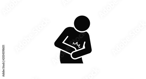 Photography Person clutching stomach in pain black silhouette