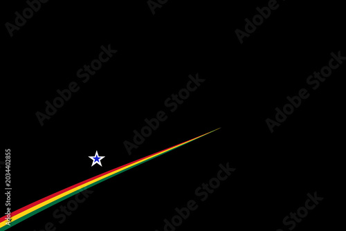Elegant Ghana flag extractable decoration design featuring the iconic red, yellow, and green colors with black star elements, layered artistic details, and premium gift-ready aesthetics ideal for souv