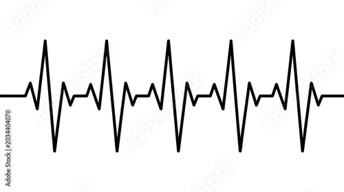 Heartbeat ECG Pulse Line Medical Signal Isolated — Garis Detak Jantung ECG Sinyal Medis Terisolasi
