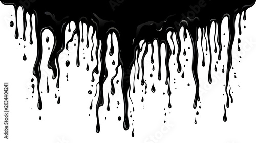 Abstract Black Ink Dripping Border Transparent PNG — Border Tinta Hitam Menetes Abstrak PNG Transparan