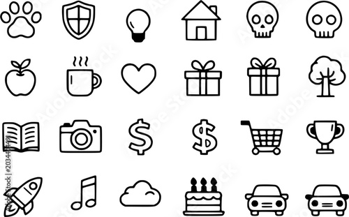 Basic outline icons. 