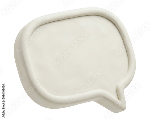 Clay or playdough speech bubble isolated on transparent background