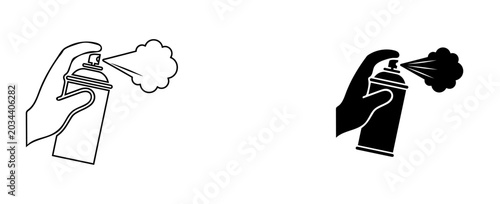 Foto Spray out line icon.