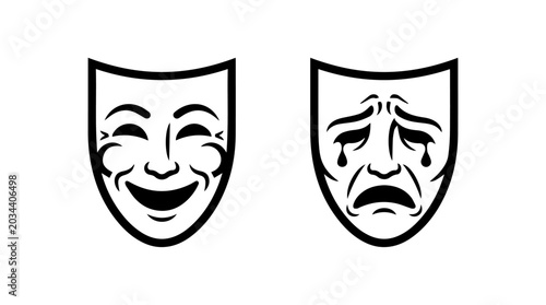 Tablou pe pânză Theatrical masks icon
