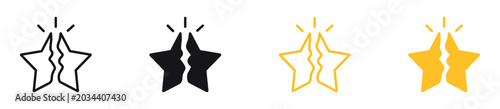 Photos Broken Star Rating Icon Set