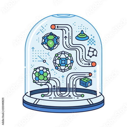 Abstract Science and Technology Network Ecosystem in a Glass Dome