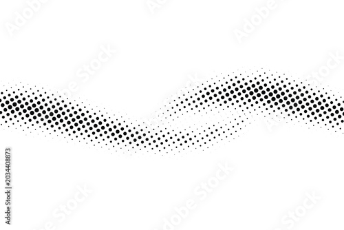 Black and White Wavy Halftone Dot Pattern Vector Design Element