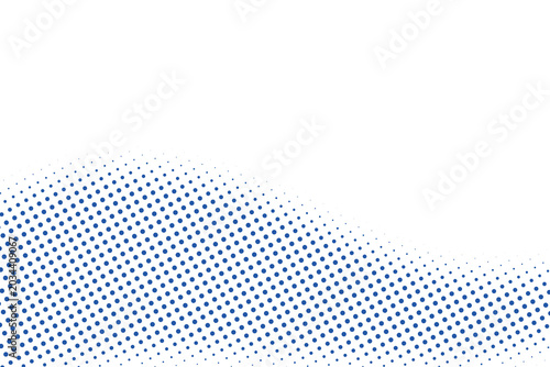 Blue  Wave Halftone Dot Pattern Bottom-Corner Gradient Vector Design