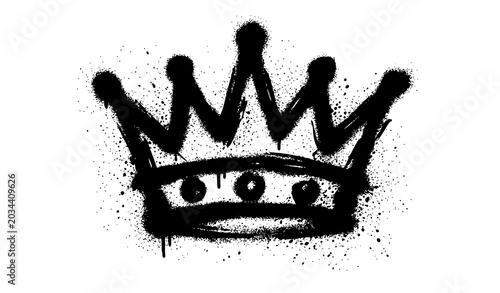 Photography Graffiti spray painted crown icon vector illustration urban street art royalty s