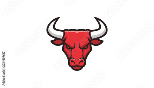 Fotografie Stylized illustration of angry bull head