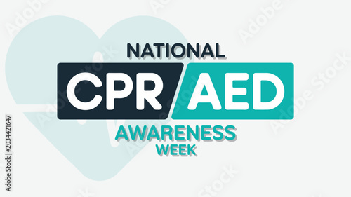 Photos Minimalist Logo Design for National CPR and AED Awareness Week with Heart Icon