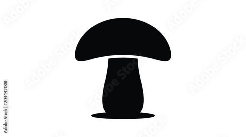 Fotografía Mushroom Silhouette Against A White Background Minimalist Design