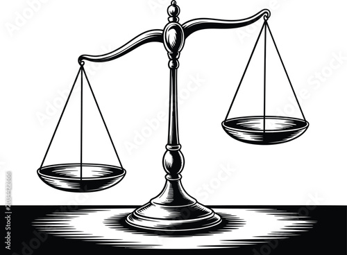 Canvastavla Balance scales with uneven weights black and white judgment weighing equilibrium