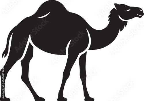 Camel animal silhouette. Vector image. logo Vector Black silhouette