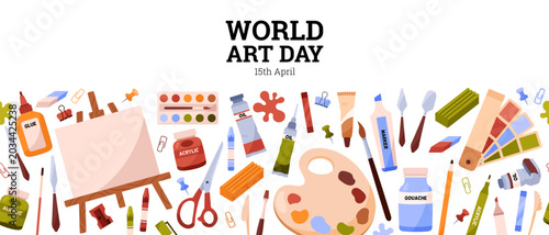 Bild auf Leinwand World Art Day banner