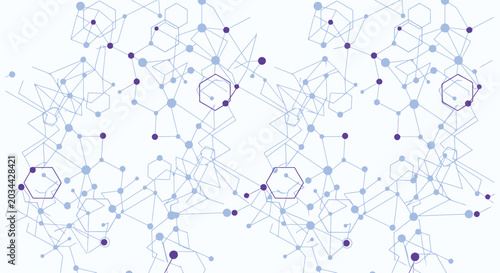 Foto Hexagonal network pattern with connected nodes on white background