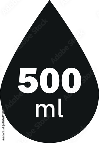 Foto 500 milliliters icon in water drop symbol