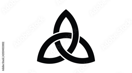 фотографія Triquetra Knot Silhouette On White Background Celtic Symbolism