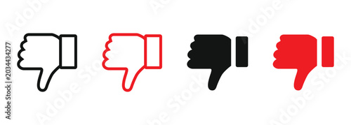 Vászonkép Dislike and disapproval hand icons