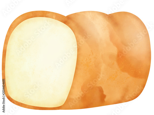 cute loaf of bread toast bakery food watercolor illustration 