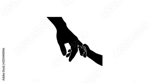 Photos Hands Holding Pinky Fingers Silhouette On White Background