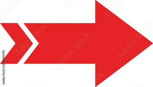 Foto Bold red double arrow pointing right Vector