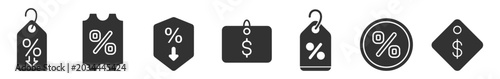 Konstfotografi discount label icons collection flat vector illustration on transparent backgrou