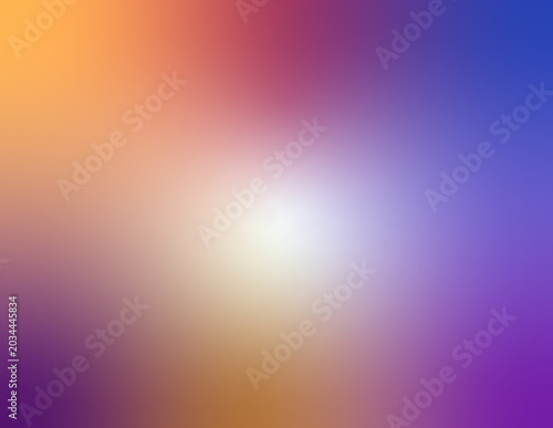 Abstract vibrant multicolor smooth gradient background with fluid rainbow colors and bright central glow background