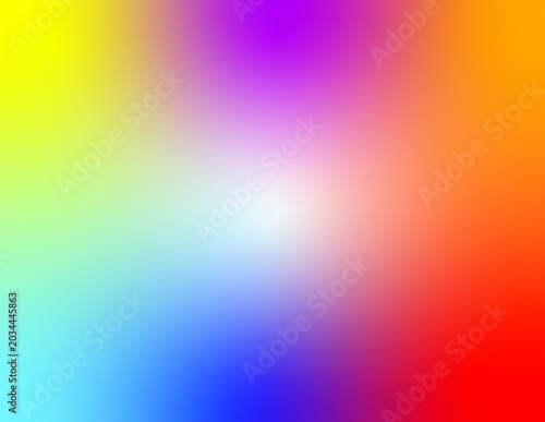 Abstract vibrant multicolor smooth gradient background with rainbow colors and bright central glow background