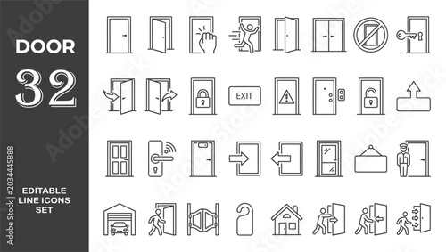 Εκτύπωση καμβά Door icon set