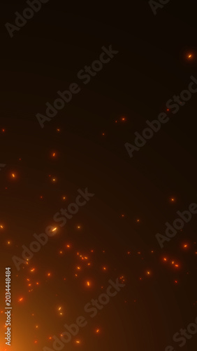 Bild auf Leinwand fire sparks burning hot particles and light flare on black background ,game and
